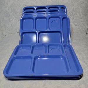 Set of 8 Melamine Ware 6-Compartment Cafeteria TV Trays | Ever Unison PY-36×25cm